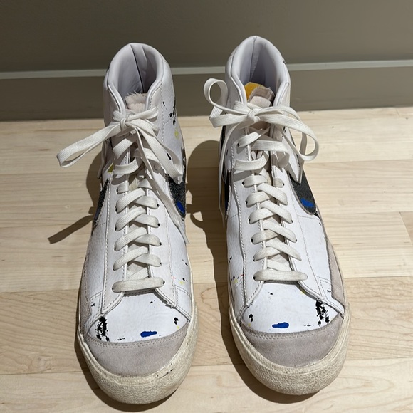 NIKE Men’s Splatter Paint Blazer High Tops Size 12 - Picture 2 of 7